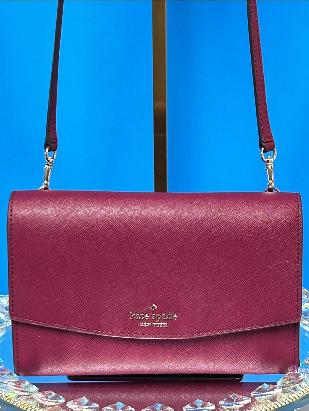 kate spade Plum Leather Crossbody with Gold Hardware